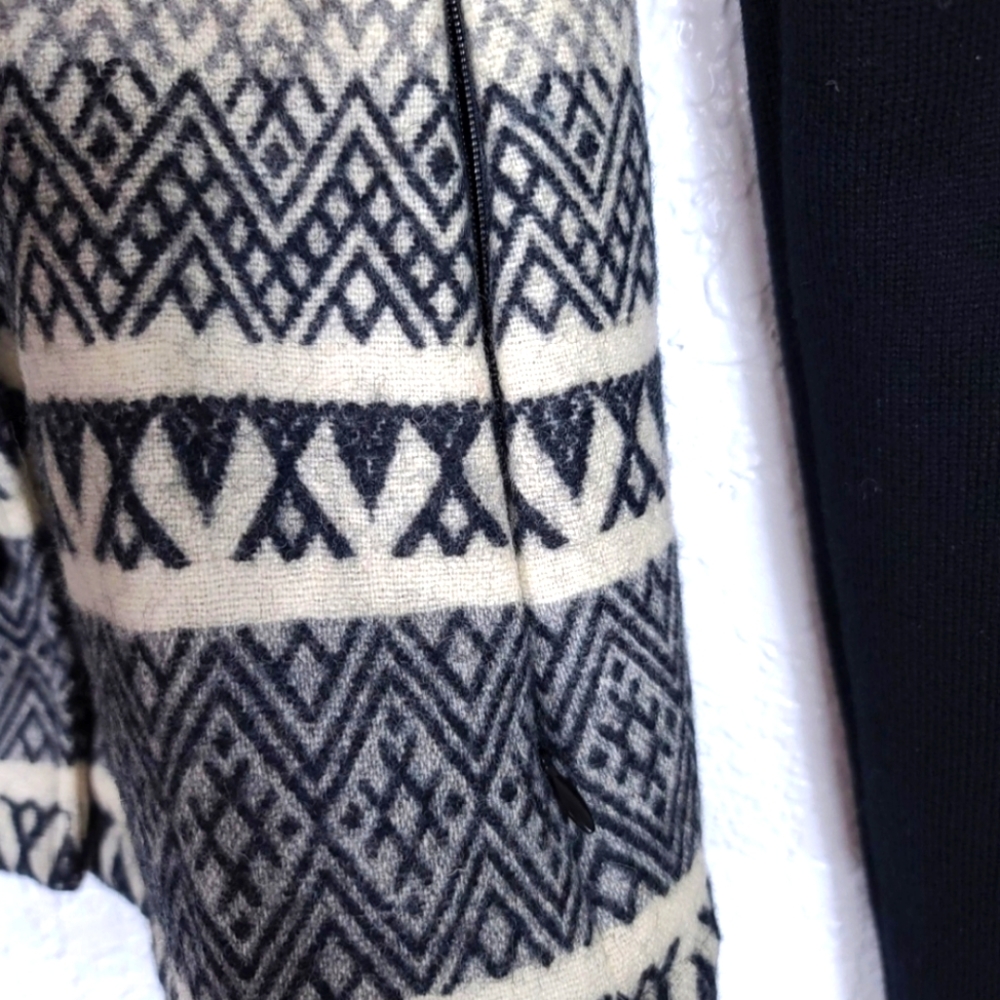Icelandic Design Women’s Nordic Fair Isle Wool Jacket – Black & White – NWT – M - Picture 12 of 15